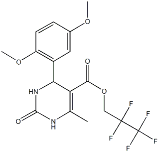 2,2,3,3,3-pentafluoropropyl 4-(2,5-dimethoxyphenyl)-6-methyl-2-oxo-1,2,3,4-tetrahydro-5-pyrimidinecarboxylate Struktur