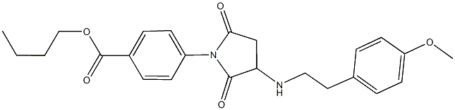 butyl 4-(3-{[2-(4-methoxyphenyl)ethyl]amino}-2,5-dioxo-1-pyrrolidinyl)benzoate Struktur