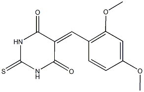 5-(2,4-dimethoxybenzylidene)-2-thioxodihydro-4,6(1H,5H)-pyrimidinedione Struktur