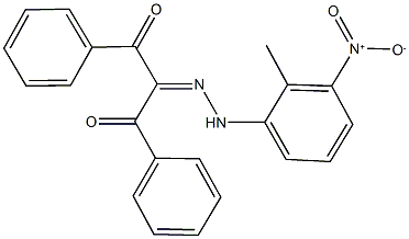 1,3-diphenylpropane-1,2,3-trione 2-({3-nitro-2-methylphenyl}hydrazone) Struktur