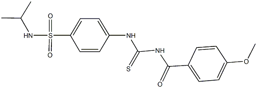 N-isopropyl-4-({[(4-methoxybenzoyl)amino]carbothioyl}amino)benzenesulfonamide Struktur