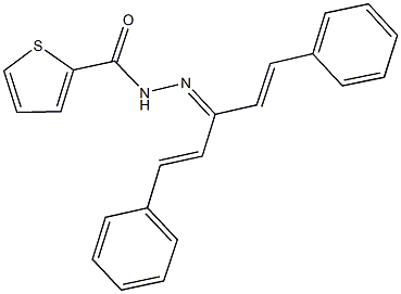 N'-[3-phenyl-1-(2-phenylvinyl)prop-2-enylidene]thiophene-2-carbohydrazide Struktur