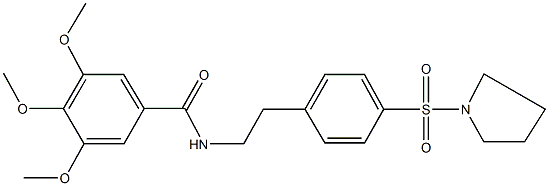 3,4,5-trimethoxy-N-{2-[4-(1-pyrrolidinylsulfonyl)phenyl]ethyl}benzamide Struktur