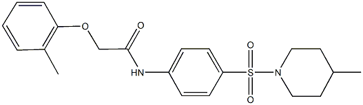 2-(2-methylphenoxy)-N-{4-[(4-methylpiperidin-1-yl)sulfonyl]phenyl}acetamide Struktur