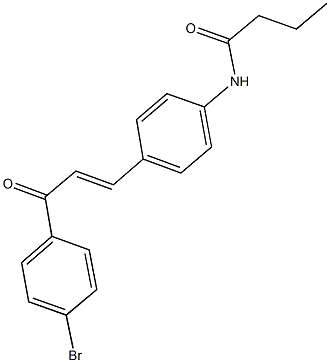 N-{4-[3-(4-bromophenyl)-3-oxo-1-propenyl]phenyl}butanamide Struktur