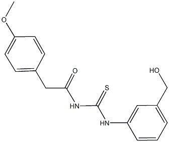 N-[3-(hydroxymethyl)phenyl]-N'-[(4-methoxyphenyl)acetyl]thiourea Struktur