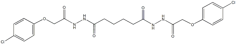 2-(4-chlorophenoxy)-N'-(6-{2-[(4-chlorophenoxy)acetyl]hydrazino}-6-oxohexanoyl)acetohydrazide Struktur