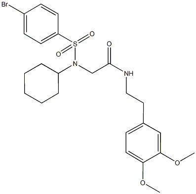 2-[[(4-bromophenyl)sulfonyl](cyclohexyl)amino]-N-[2-(3,4-dimethoxyphenyl)ethyl]acetamide Struktur