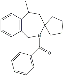 2-benzoyl-5-methyl-2,3,4,5-tetrahydrospiro[1H-2-benzazepine-3,1'-cyclopentane] Struktur