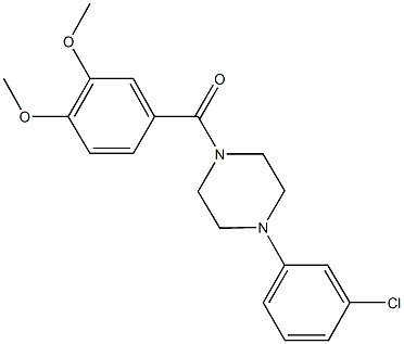 1-(3-chlorophenyl)-4-(3,4-dimethoxybenzoyl)piperazine Struktur