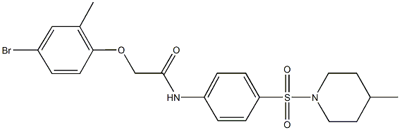 2-(4-bromo-2-methylphenoxy)-N-{4-[(4-methylpiperidin-1-yl)sulfonyl]phenyl}acetamide Struktur