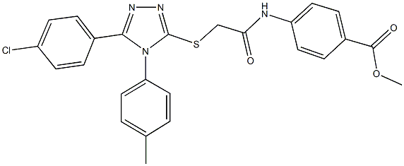 methyl 4-[({[5-(4-chlorophenyl)-4-(4-methylphenyl)-4H-1,2,4-triazol-3-yl]sulfanyl}acetyl)amino]benzoate Struktur