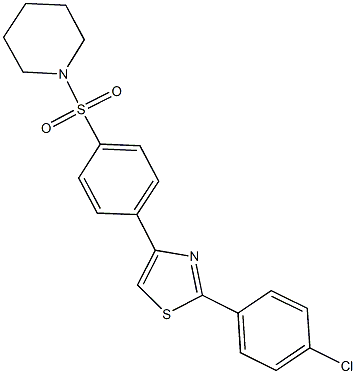 1-({4-[2-(4-chlorophenyl)-1,3-thiazol-4-yl]phenyl}sulfonyl)piperidine Struktur