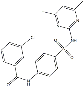 3-chloro-N-(4-{[(4,6-dimethyl-2-pyrimidinyl)amino]sulfonyl}phenyl)benzamide Struktur