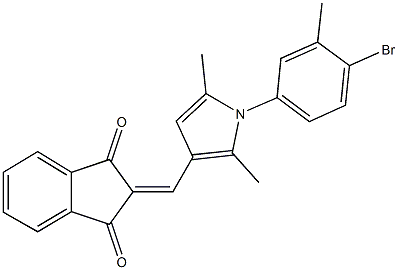 2-{[1-(4-bromo-3-methylphenyl)-2,5-dimethyl-1H-pyrrol-3-yl]methylene}-1H-indene-1,3(2H)-dione Struktur