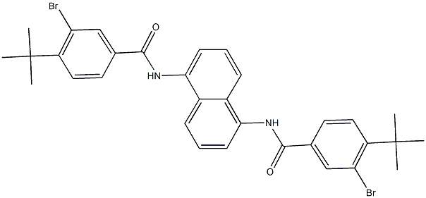 3-bromo-N-{5-[(3-bromo-4-tert-butylbenzoyl)amino]-1-naphthyl}-4-tert-butylbenzamide Struktur