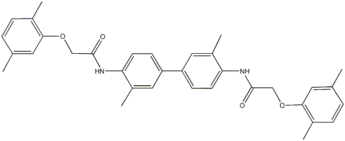 2-(2,5-dimethylphenoxy)-N-(4'-{[(2,5-dimethylphenoxy)acetyl]amino}-3,3'-dimethyl[1,1'-biphenyl]-4-yl)acetamide Struktur