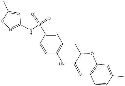 N-(4-{[(5-methyl-3-isoxazolyl)amino]sulfonyl}phenyl)-2-(3-methylphenoxy)propanamide Struktur