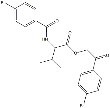 2-(4-bromophenyl)-2-oxoethyl 2-[(4-bromobenzoyl)amino]-3-methylbutanoate Struktur