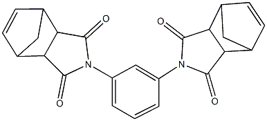 4-[3-(3,5-dioxo-4-azatricyclo[5.2.1.0~2,6~]dec-8-en-4-yl)phenyl]-4-azatricyclo[5.2.1.0~2,6~]dec-8-ene-3,5-dione Struktur