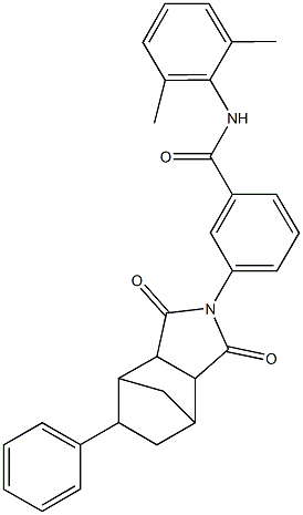 N-(2,6-dimethylphenyl)-3-(3,5-dioxo-8-phenyl-4-azatricyclo[5.2.1.0~2,6~]dec-4-yl)benzamide Struktur