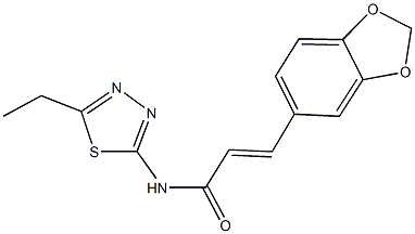 3-(1,3-benzodioxol-5-yl)-N-(5-ethyl-1,3,4-thiadiazol-2-yl)acrylamide Struktur