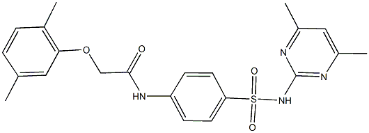 2-(2,5-dimethylphenoxy)-N-(4-{[(4,6-dimethylpyrimidin-2-yl)amino]sulfonyl}phenyl)acetamide Struktur