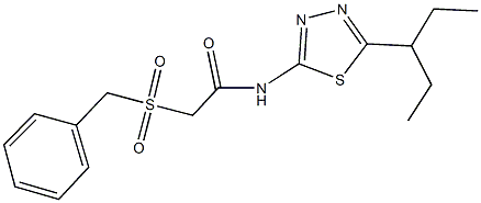 2-(benzylsulfonyl)-N-[5-(1-ethylpropyl)-1,3,4-thiadiazol-2-yl]acetamide Struktur