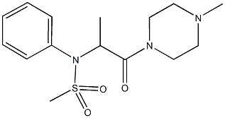 N-[1-methyl-2-(4-methyl-1-piperazinyl)-2-oxoethyl]-N-phenylmethanesulfonamide Struktur