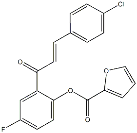 2-[3-(4-chlorophenyl)acryloyl]-4-fluorophenyl 2-furoate Struktur