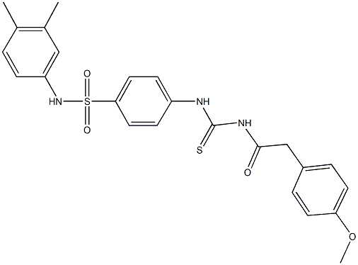 N-(3,4-dimethylphenyl)-4-[({[(4-methoxyphenyl)acetyl]amino}carbothioyl)amino]benzenesulfonamide Struktur