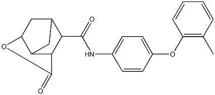 N-[4-(2-methylphenoxy)phenyl]-5-oxo-4-oxatricyclo[4.2.1.0~3,7~]nonane-9-carboxamide Struktur