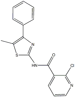 2-chloro-N-(5-methyl-4-phenyl-1,3-thiazol-2-yl)nicotinamide Struktur