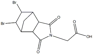 (8,9-dibromo-3,5-dioxo-4-azatricyclo[5.2.1.0~2,6~]dec-4-yl)acetic acid Struktur