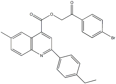 2-(4-bromophenyl)-2-oxoethyl 2-(4-ethylphenyl)-6-methyl-4-quinolinecarboxylate Struktur