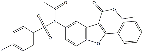 ethyl 5-{acetyl[(4-methylphenyl)sulfonyl]amino}-2-phenyl-1-benzofuran-3-carboxylate Struktur