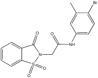 N-(4-bromo-3-methylphenyl)-2-(1,1-dioxido-3-oxo-1,2-benzisothiazol-2(3H)-yl)acetamide Struktur