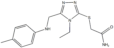 2-{[4-ethyl-5-(4-toluidinomethyl)-4H-1,2,4-triazol-3-yl]sulfanyl}acetamide Struktur