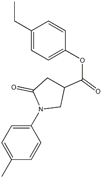 4-ethylphenyl 1-(4-methylphenyl)-5-oxo-3-pyrrolidinecarboxylate Struktur