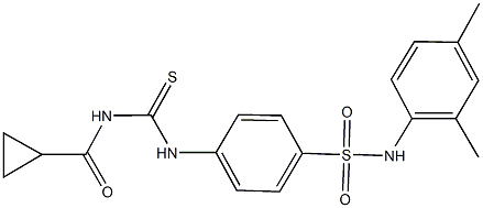 4-({[(cyclopropylcarbonyl)amino]carbothioyl}amino)-N-(2,4-dimethylphenyl)benzenesulfonamide Struktur