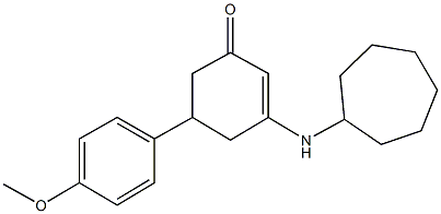 3-(cycloheptylamino)-5-(4-methoxyphenyl)-2-cyclohexen-1-one Struktur