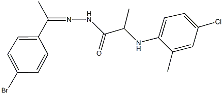 N'-[1-(4-bromophenyl)ethylidene]-2-(4-chloro-2-methylanilino)propanohydrazide Struktur