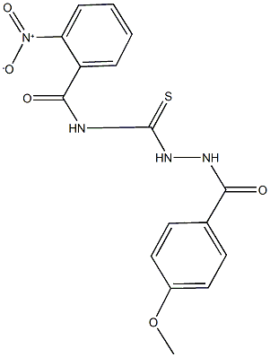 2-nitro-N-{[2-(4-methoxybenzoyl)hydrazino]carbothioyl}benzamide Struktur