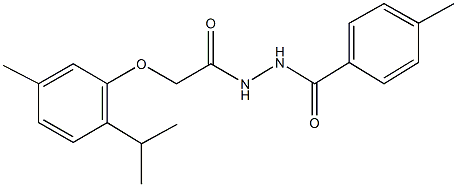 2-(2-isopropyl-5-methylphenoxy)-N'-(4-methylbenzoyl)acetohydrazide Struktur