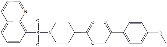 2-(4-methoxyphenyl)-2-oxoethyl 1-(8-quinolinylsulfonyl)-4-piperidinecarboxylate Struktur