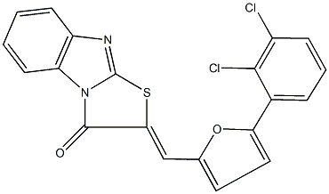 2-{[5-(2,3-dichlorophenyl)-2-furyl]methylene}[1,3]thiazolo[3,2-a]benzimidazol-3(2H)-one Struktur