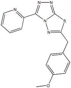 methyl 4-{[3-(2-pyridinyl)[1,2,4]triazolo[3,4-b][1,3,4]thiadiazol-6-yl]methyl}phenyl ether Struktur