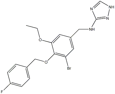 N-{3-bromo-5-ethoxy-4-[(4-fluorobenzyl)oxy]benzyl}-N-(1H-1,2,4-triazol-3-yl)amine Struktur