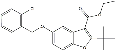 ethyl 2-tert-butyl-5-[(2-chlorobenzyl)oxy]-1-benzofuran-3-carboxylate Struktur