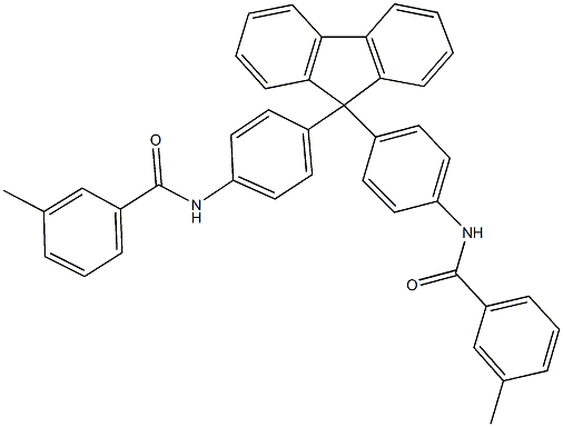 3-methyl-N-[4-(9-{4-[(3-methylbenzoyl)amino]phenyl}-9H-fluoren-9-yl)phenyl]benzamide Struktur